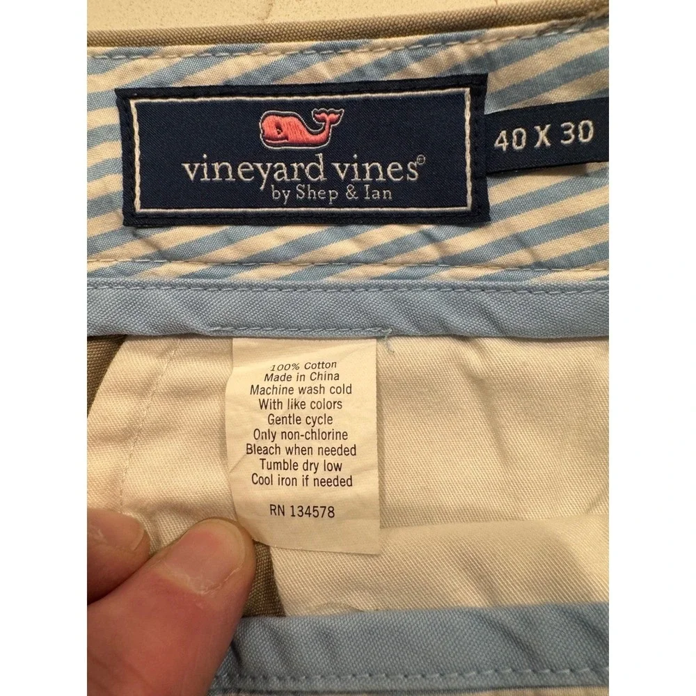Vineyard Vines Breaker‎ Pants Mens 40x30 Khaki Tan Cotton Canvas Chino 1P0166